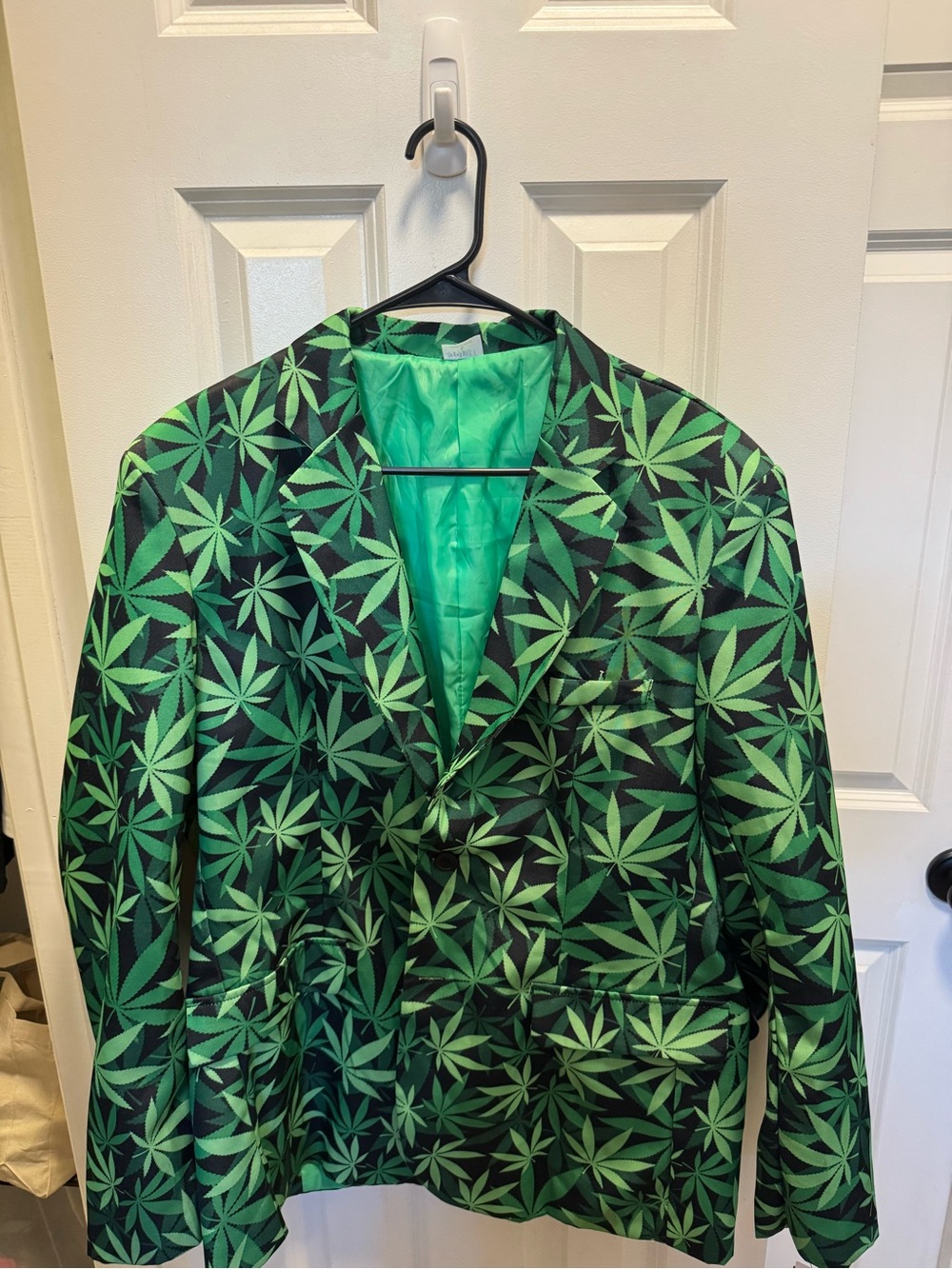 Spirit Green Leaf-Print Men's Blazer
